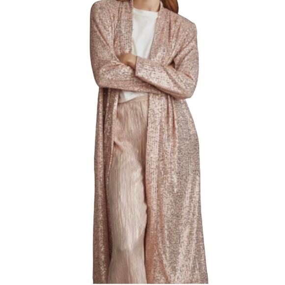 NWT Anthropologie Mare Mare Sequin Duster Cardigan in Rose Color - Picture 9 of 11